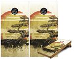 Cornhole Game Board Vinyl Skin Wrap Kit - Premium Laminated - Bonsai Sunset fits 24x48 game boards (GAMEBOARDS NOT INCLUDED)