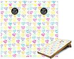 Cornhole Game Board Vinyl Skin Wrap Kit - Premium Laminated - Kearas Hearts White fits 24x48 game boards (GAMEBOARDS NOT INCLUDED)