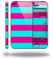 Psycho Stripes Neon Teal and Hot Pink - Decal Style Vinyl Skin (fits Apple Original iPhone 5, NOT the iPhone 5C or 5S)