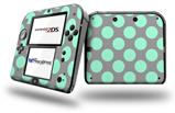 Kearas Polka Dots Mint And Gray - Decal Style Vinyl Skin fits Nintendo 2DS - 2DS NOT INCLUDED