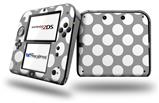 Kearas Polka Dots Whtie On Gray - Decal Style Vinyl Skin fits Nintendo 2DS - 2DS NOT INCLUDED