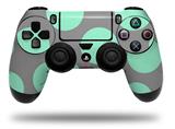 WraptorSkinz Skin compatible with Sony PS4 Dualshock Controller PlayStation 4 Original Slim and Pro Kearas Polka Dots Mint And Gray (CONTROLLER NOT INCLUDED)