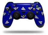 WraptorSkinz Skin compatible with Sony PS4 Dualshock Controller PlayStation 4 Original Slim and Pro Paper Planes Royal Blue (CONTROLLER NOT INCLUDED)