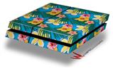 Vinyl Decal Skin Wrap compatible with Sony PlayStation 4 Original Console Beach Flowers 02 Blue Medium (PS4 NOT INCLUDED)