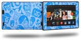 Skull Sketches Blue - Decal Style Skin fits 2013 Amazon Kindle Fire HD 7 inch