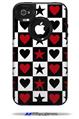 Hearts and Stars Red - Decal Style Vinyl Skin fits Otterbox Commuter iPhone4/4s Case (CASE SOLD SEPARATELY)