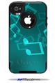 Bokeh Music Neon Teal - Decal Style Vinyl Skin fits Otterbox Commuter iPhone4/4s Case (CASE SOLD SEPARATELY)