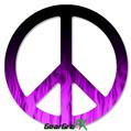 Fire Flames Purple - Peace Sign Car Window Decal 6 x 6 inches