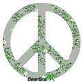 Victorian Design Green - Peace Sign Car Window Decal 6 x 6 inches