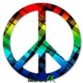 Rainbow Plaid - Peace Sign Car Window Decal 6 x 6 inches