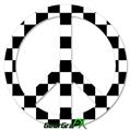 Checkers White - Peace Sign Car Window Decal 6 x 6 inches