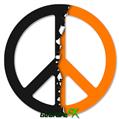 Ripped Colors Black Orange - Peace Sign Car Window Decal 6 x 6 inches