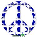 Boxed Royal Blue - Peace Sign Car Window Decal 6 x 6 inches