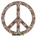 Wavey Chocolate Brown - Peace Sign Car Window Decal 6 x 6 inches