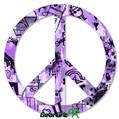 Scene Kid Sketches Purple - Peace Sign Car Window Decal 6 x 6 inches