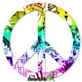Scene Kid Sketches Rainbow - Peace Sign Car Window Decal 6 x 6 inches