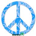 Skull Sketches Blue - Peace Sign Car Window Decal 6 x 6 inches