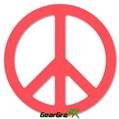 Solid Color Coral - Peace Sign Car Window Decal 6 x 6 inches