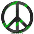 Jagged Camo Green - Peace Sign Car Window Decal 6 x 6 inches