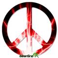 Lightning Red - Peace Sign Car Window Decal 6 x 6 inches