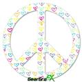 Kearas Hearts White - Peace Sign Car Window Decal 6 x 6 inches