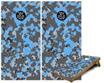 Cornhole Game Board Vinyl Skin Wrap Kit - WraptorCamo Old School Camouflage Camo Blue Medium fits 24x48 game boards (GAMEBOARDS NOT INCLUDED)