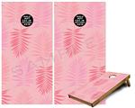 Cornhole Game Board Vinyl Skin Wrap Kit - Palms 01 Pink On Pink fits 24x48 game boards (GAMEBOARDS NOT INCLUDED)