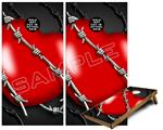 Cornhole Game Board Vinyl Skin Wrap Kit - Barbwire Heart Red fits 24x48 game boards (GAMEBOARDS NOT INCLUDED)