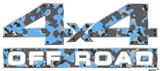 WraptorCamo Old School Camouflage Camo Blue Medium - 4x4 Decal Bolted 13x5.5 (2 Decal Set)