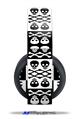 Vinyl Decal Skin Wrap compatible with Original Sony PlayStation 4 Gold Wireless Headphones Skull And Crossbones Pattern Bw (PS4 HEADPHONES  NOT INCLUDED)