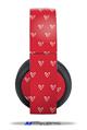Vinyl Decal Skin Wrap compatible with Original Sony PlayStation 4 Gold Wireless Headphones Hearts Red On White (PS4 HEADPHONES  NOT INCLUDED)