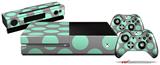 Kearas Polka Dots Mint And Gray - Holiday Bundle Decal Style Skin fits XBOX One Console Original, Kinect and 2 Controllers (XBOX SYSTEM NOT INCLUDED)