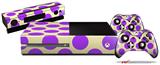 Kearas Polka Dots Purple On Cream - Holiday Bundle Decal Style Skin fits XBOX One Console Original, Kinect and 2 Controllers (XBOX SYSTEM NOT INCLUDED)