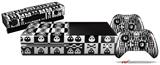 Skull And Crossbones Pattern Bw - Holiday Bundle Decal Style Skin fits XBOX One Console Original, Kinect and 2 Controllers (XBOX SYSTEM NOT INCLUDED)