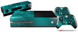 Bokeh Music Neon Teal - Holiday Bundle Decal Style Skin fits XBOX One Console Original, Kinect and 2 Controllers (XBOX SYSTEM NOT INCLUDED)
