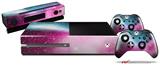 Dynamic Pink Galaxy - Holiday Bundle Decal Style Skin compatible with XBOX One Console Original, Kinect and 2 Controllers (XBOX SYSTEM NOT INCLUDED)