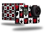 Hearts and Stars Red - Decal Style Skin fits GoPro Hero 4 Black Camera (GOPRO SOLD SEPARATELY)