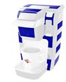 Decal Style Vinyl Skin compatible with Keurig K10 / K15 Mini Plus Coffee Makers Psycho Stripes Blue and White (KEURIG NOT INCLUDED)