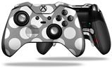 Kearas Polka Dots Whtie On Gray - Decal Style Skin fits Microsoft XBOX One ELITE Wireless Controller