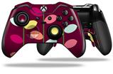 Plain Leaves On Burgundy - Decal Style Skin fits Microsoft XBOX One ELITE Wireless Controller