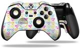 Kearas Hearts White - Decal Style Skin fits Microsoft XBOX One ELITE Wireless Controller