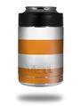 Skin Decal Wrap for Yeti Colster, Ozark Trail and RTIC Can Coolers - Psycho Stripes Orange and White (COOLER NOT INCLUDED)