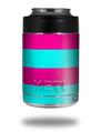 Skin Decal Wrap for Yeti Colster, Ozark Trail and RTIC Can Coolers - Psycho Stripes Neon Teal and Hot Pink (COOLER NOT INCLUDED)