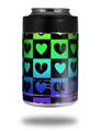 Skin Decal Wrap for Yeti Colster, Ozark Trail and RTIC Can Coolers - Love Heart Checkers Rainbow (COOLER NOT INCLUDED)