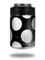 Skin Decal Wrap for Yeti Colster, Ozark Trail and RTIC Can Coolers - Kearas Polka Dots White On Black (COOLER NOT INCLUDED)