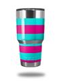 Skin Decal Wrap for Yeti Tumbler Rambler 30 oz Psycho Stripes Neon Teal and Hot Pink (TUMBLER NOT INCLUDED)