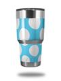 Skin Decal Wrap for Yeti Tumbler Rambler 30 oz Kearas Polka Dots White And Blue (TUMBLER NOT INCLUDED)