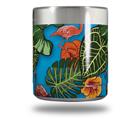 Skin Decal Wrap for Yeti Rambler Lowball - Famingos and Flowers Blue Medium
