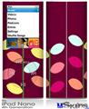 iPod Nano 4G Skin - Plain Leaves On Burgundy