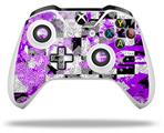 WraptorSkinz Decal Skin Wrap Set works with 2016 and newer XBOX One S / X Controller Purple Checker Skull Splatter (CONTROLLER NOT INCLUDED)